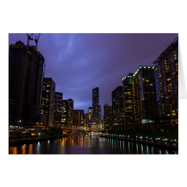 Bliksem boven Chicago River (Voorkant Horizontaal)