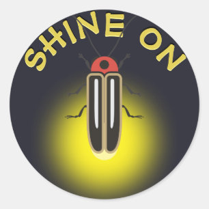 Bliksem Bug Firefly "Shine On" Sjabloon Ronde Sticker