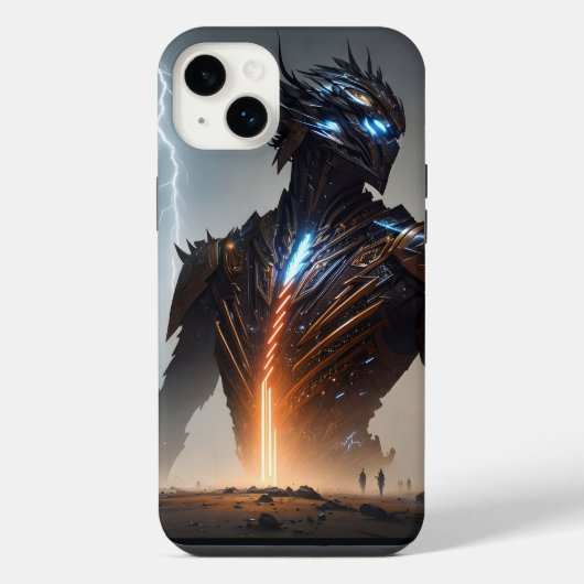 Bliksem Cyborg Warrior iPhone Hoesje (Achterkant)