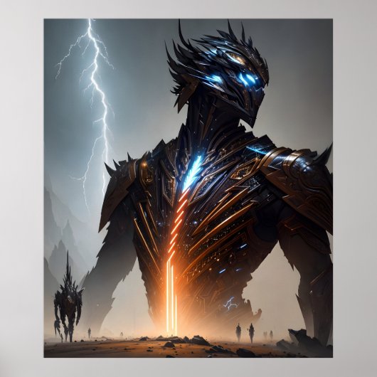 Bliksem Cyborg Warrior Poster (Voorkant)