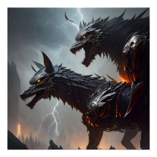 Bliksem Cyborg Wolven Perfect Poster