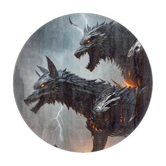 Bliksem Cyborg Wolven Snijplank (Voorkant)