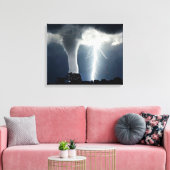Bliksem en Tornado Verpakt Canvas (Insitu (Woonkamer))