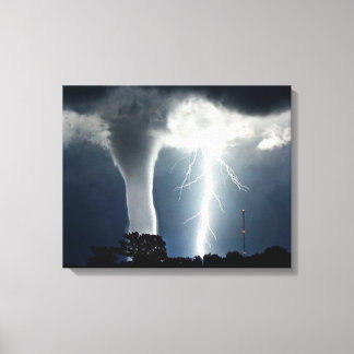 Bliksem en Tornado Verpakt Canvas Afdruk