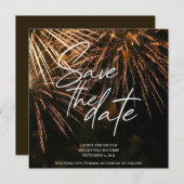 Bliksem Fire Save the Date Wedding Kaart (Voorkant / Achterkant)