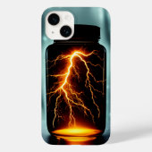 Bliksem in een digitale flessenkunst Case-Mate iPhone case (Achterkant)