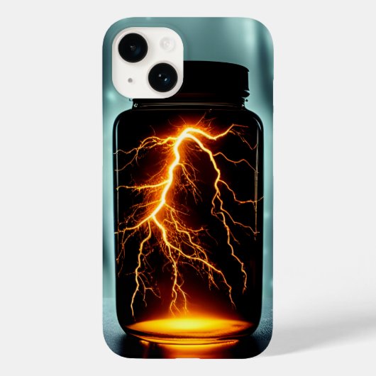 Bliksem in een digitale flessenkunst Case-Mate iPhone case (Achterkant)