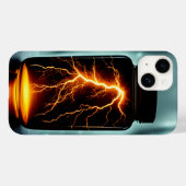 Bliksem in een digitale flessenkunst Case-Mate iPhone case (Achterkant (horizontaal))