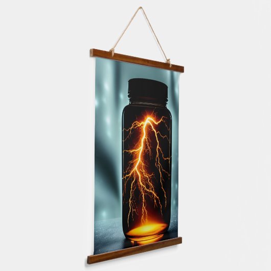Bliksem in een digitale flessenkunst hangend wandkleed (Gebogen)