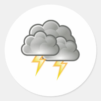 Bliksem in onweer ronde sticker