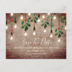 bliksem kerstmis bespaart datum H Feestdagenkaart