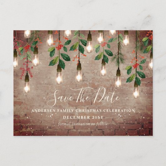 bliksem kerstmis bespaart datum H Feestdagenkaart (Voorkant)