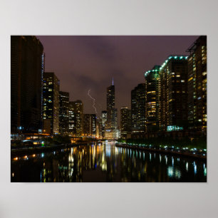 Bliksem over Chicago Poster