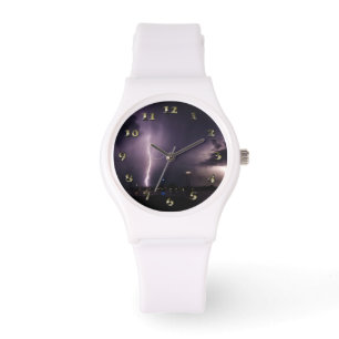 bliksem over havenstad horloge