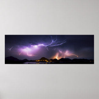 Bliksem Panorama 36 x 11,75 inch Poster