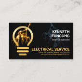 Bliksem Powers Gold Lightbulb Visitekaartje (Voorkant)