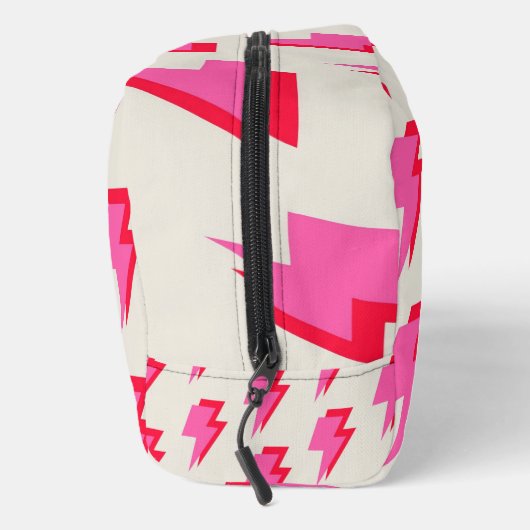 Bliksem Roze Rode Achtergrond Y2K Patroon Toilettasje (Rechts)