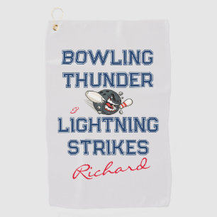 Bliksem slaat aangepaste unisex bowling handdoek