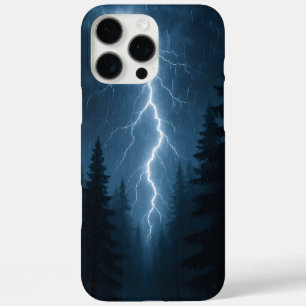 Bliksem slaat 's nachts door bos iPhone 16 pro max hoesje