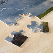 Bliksem Storm - Aangepast marineblauw Legpuzzel (Zijkant)