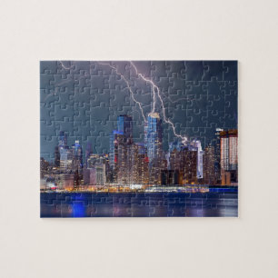 Bliksem storm over New York Legpuzzel