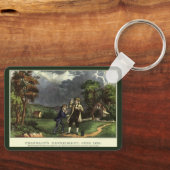 Bliksem van Benjamin Franklin met vliegerexperimen Sleutelhanger (Voorkant)
