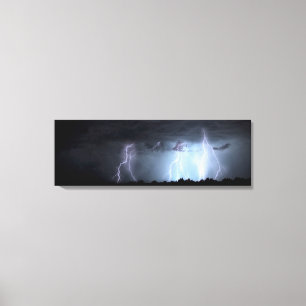 Bliksemafvallen, zwarte wolken canvas afdruk
