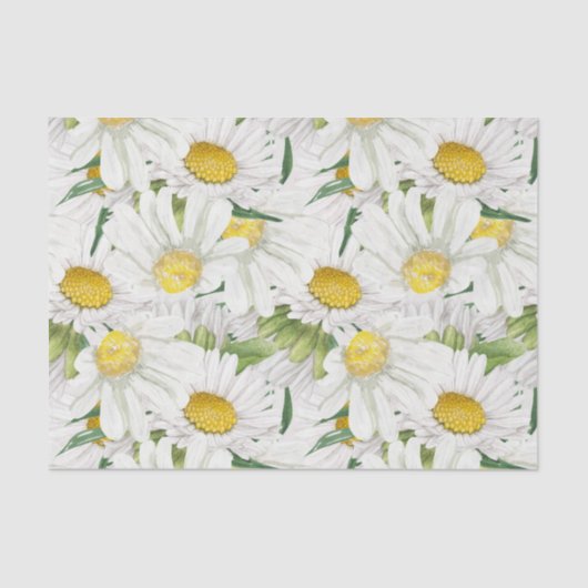 Bliksemflens van Daisies Floral Tissuepapier (Voorkant)