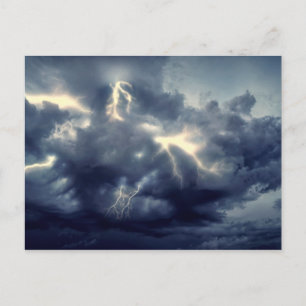 Bliksemflitsen tijdens storm briefkaart