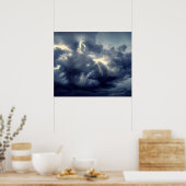 Bliksemflitsen tijdens storm poster (Keuken)