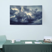 Bliksemflitsen tijdens storm spandoek (Beurs)