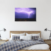 Blikseminslag over woestijn, Big Bend Canvas Afdruk (Insitu (Slaapkamer))