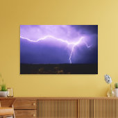 Blikseminslag over woestijn, Big Bend Canvas Afdruk (Insitu (Woonkamer))