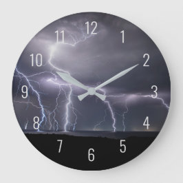 Blikseminslag Thunderstorm bij Night Landscape Grote Klok