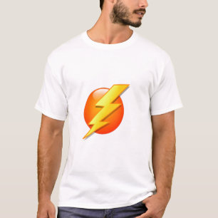 Bliksempictogram oranje bal t-shirt