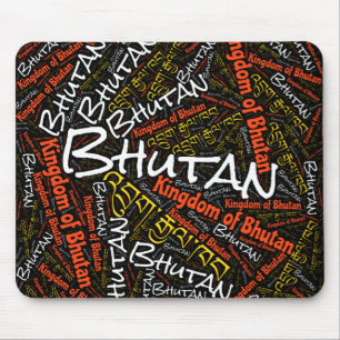 Bliksemrijke Bhutan-vlagkleuren patriottisch Muismat