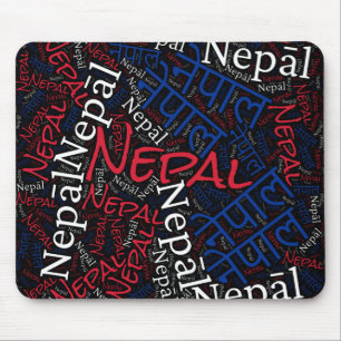 Bliksemrijke Nepalese vlagkleuren Patriottisch Muismat