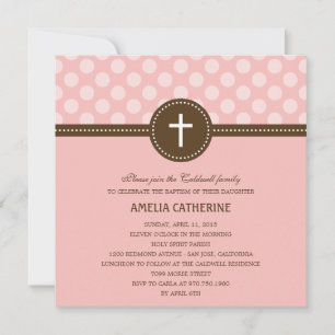 Bliksemrijke Stippen Baptism/Christening Uitnodigi Kaart