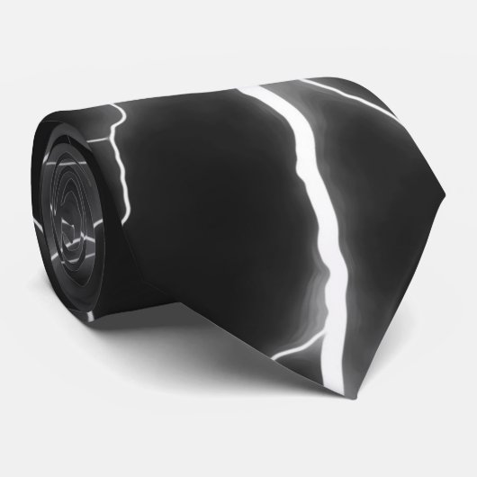 Bliksemschicht - B&W Stropdas (Opgerold)