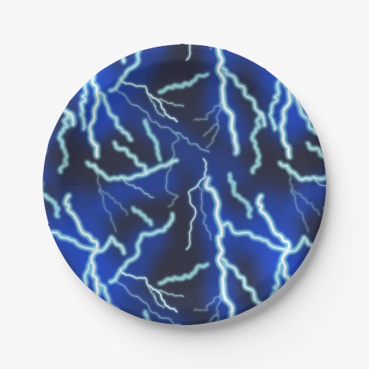 Bliksemschicht Elektriciteit Onweersbui Night Sky Papieren Bordje (Voorkant)