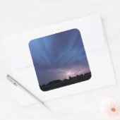 bliksemschicht tijdens storm vierkante sticker (Envelop)