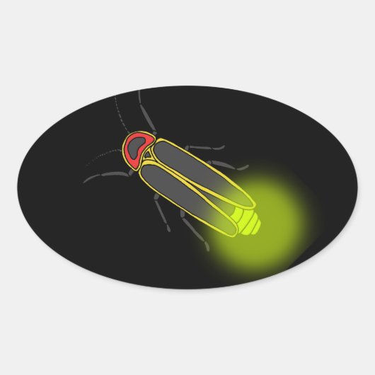 bliksemschicht verlicht ovale sticker (Voorkant)