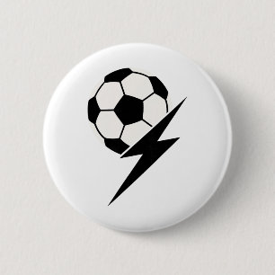 Bliksemschicht Voetbalcoach Instructeur Of Teamlei Ronde Button 5,7 Cm