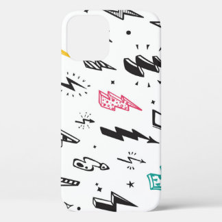 Bliksemschichten, handgetekende doodle set. iPhone 12 hoesje