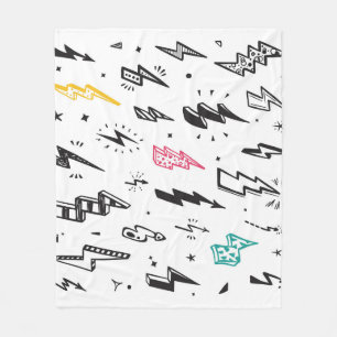 Bliksemschichten, handgetekende doodle set. fleece deken