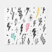 Bliksemschichten, handgetekende doodle set. fleece deken (Voorkant (Horizontaal))