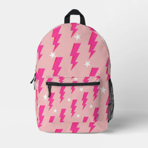 Bliksemster Roze Achtergrond Y2K Patroon Bedrukte Rugzak