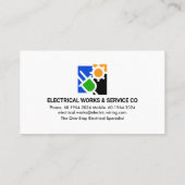 Bliksemverlichting van elektrische circuits visitekaartje (Achterkant)