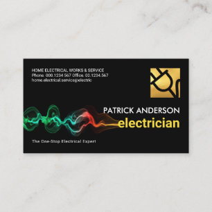 bliksemvermogen van een opvallende elektricien visitekaartje