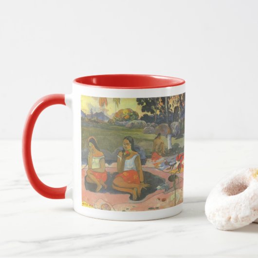 Blikzinnige drowsiness van Paul Gauguin,  kunst Mok (Met donut)
